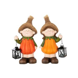 CHILD PUMPKIN+LANTERN MAGNESIUM ORANGE/DARK ORANGE ASSORTMENT OF 2