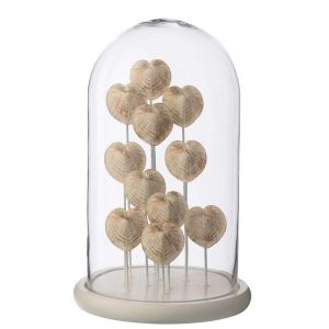 DECORATIVE BELL JAR SHELL GLASS WHITE/OFF-WHITE LARGE