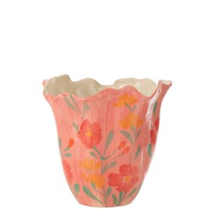 VASE ALEGRIA FLOWERS WIDE CLAY MIX