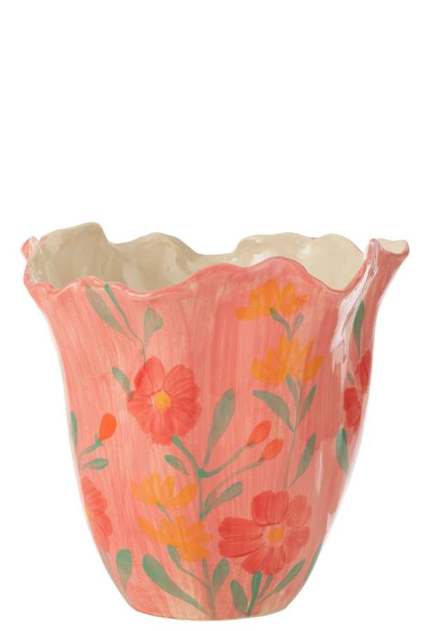 VASE ALEGRIA FLOWERS WIDE CLAY MIX