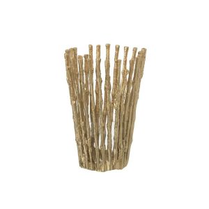 CANDLE HOLDER ALUMINIUM GOLD COLORED LARGE