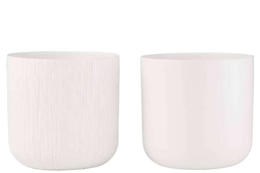 FLOWERPOT GEN CERAMIC WHITE XXL ASSORTMENT OF 2