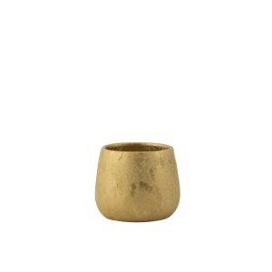 FLOWERPOT ROUND CERAMIC GOLD SMALL