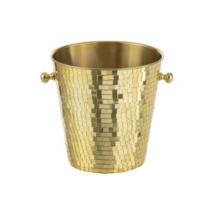 ICE BUCKET MOSAIC STAINLESS STEEL GOLD COLORED