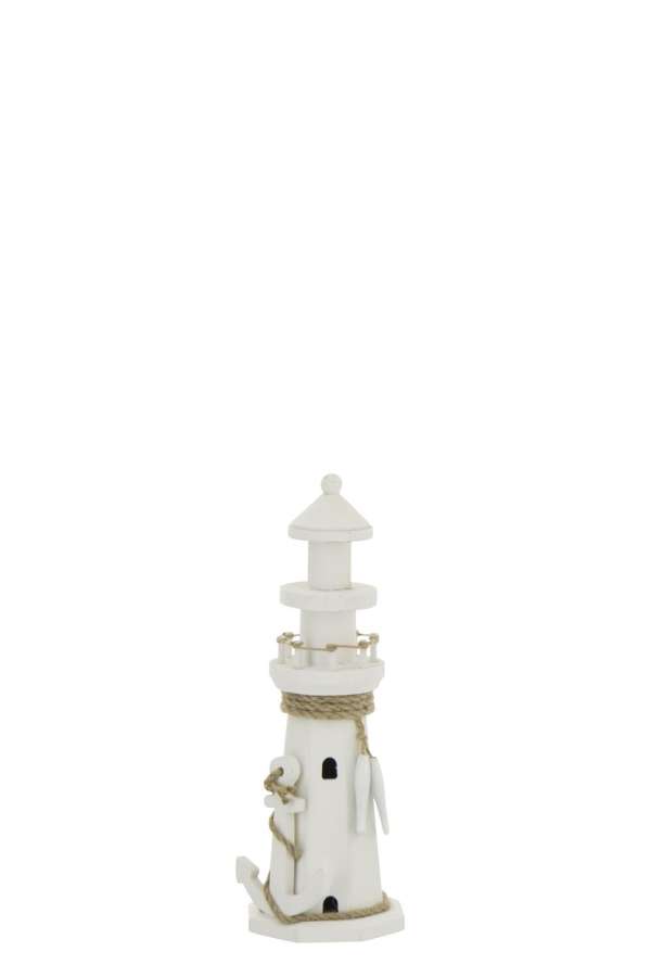 LIGHTHOUSE DECORATIVE MDF/ROPE WHITE SMALL