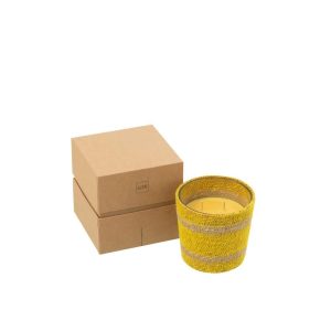 SCENTED CANDLE BASKET WAX YELLOW SMALL-45HOURS