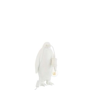 TABLE LAMP PENGUIN RESIN WHITE SMALL