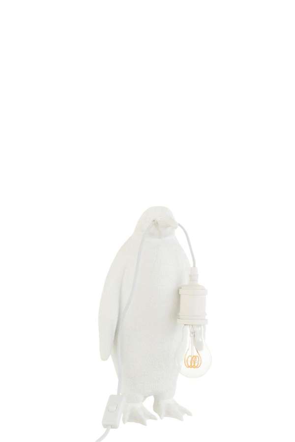 TABLE LAMP PENGUIN RESIN WHITE SMALL