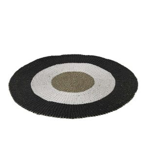 RUG POLYPROPYLENE WHITE/BLACK MEDIUM