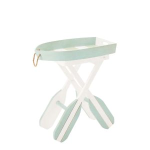 SIDE TABLE BOAT STRIPED MDF LIGHT BLUE/WHITE