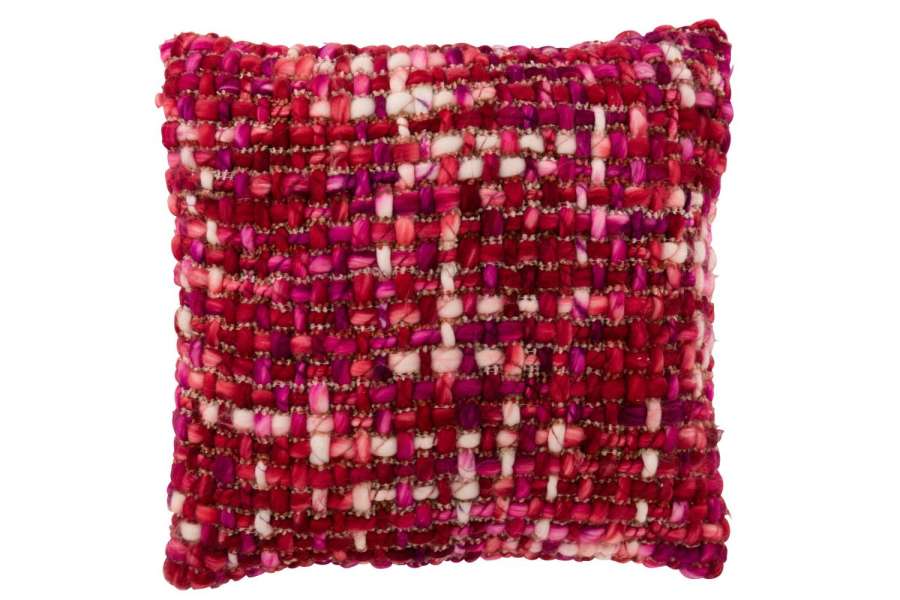 CUSHION KNITTED ACRYLIC DARK PINK