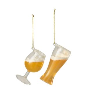 HANGER BEER GLASS GLASS LIGHT ORANGE ASSORTMENT OF 2