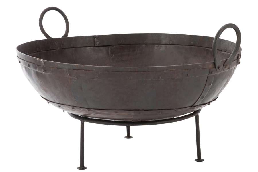 FIRE PIT ROUND IRON BROWN