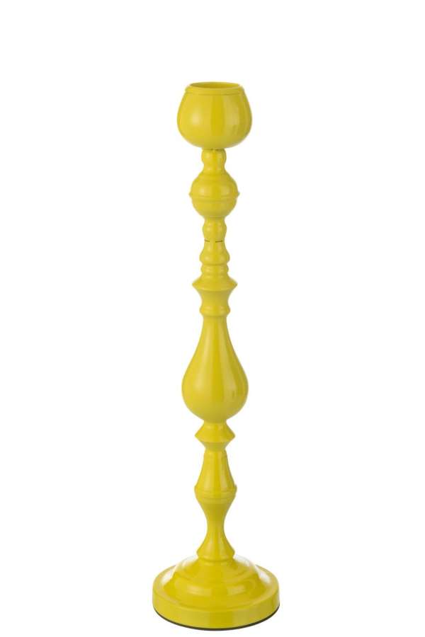 CANDLE HOLDER MONARCHY METAL YELLOW LARGE