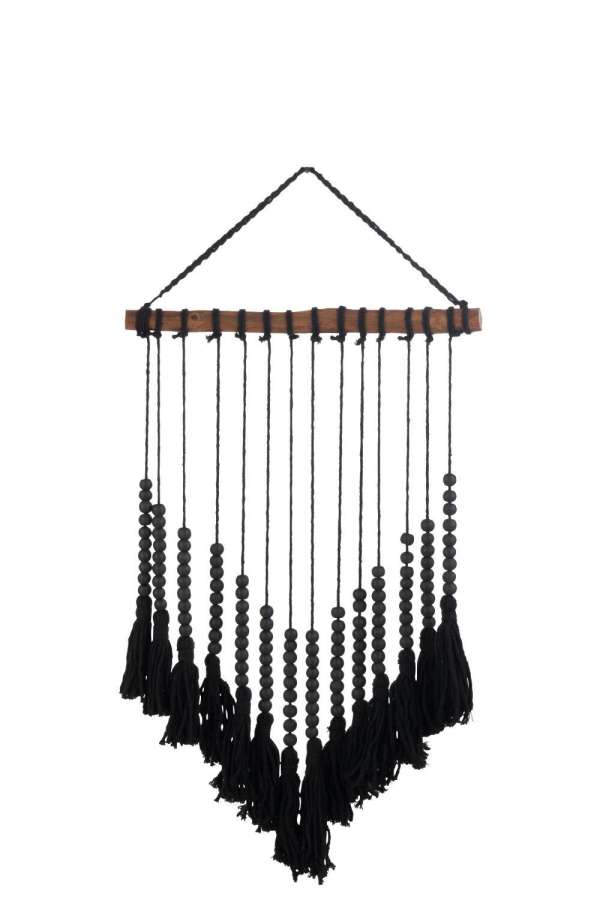 HANGER POMPON COTTON BLACK