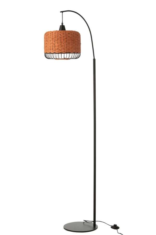 FLOOR LAMP METAL ORANGE/BLACK