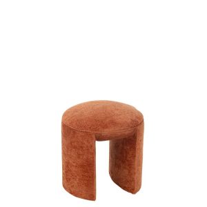 STOOL ROUND TEXTILE ORANGE RUST