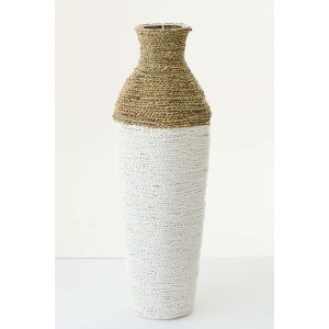 VASE RAFFIA WHITE/NATURAL