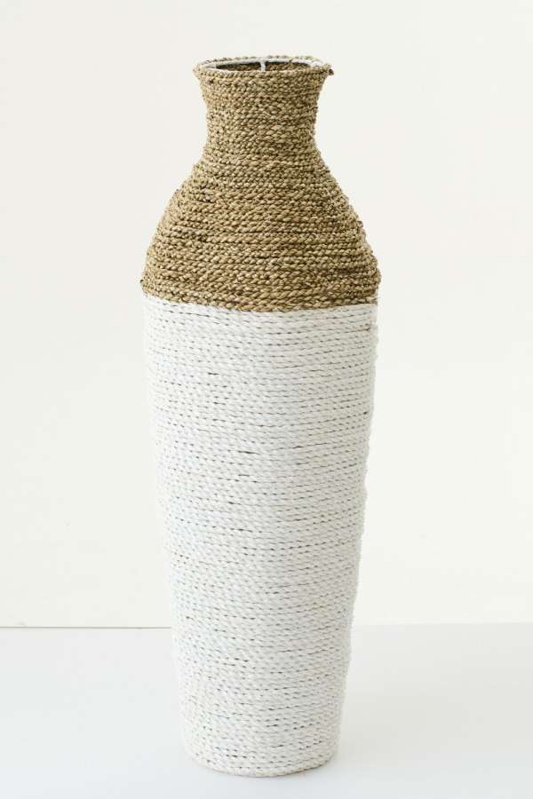 VASE RAFFIA WHITE/NATURAL