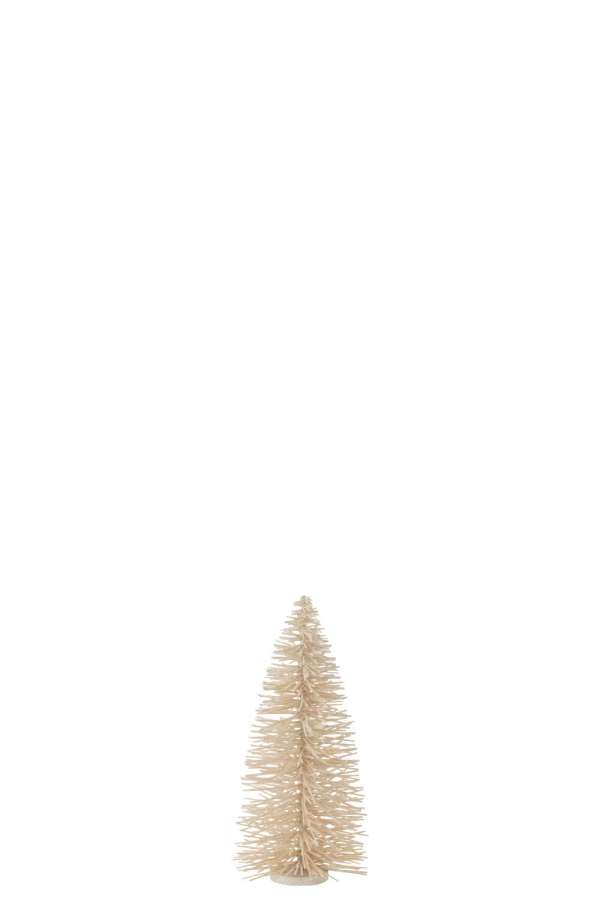 CHRISTMAS TREE DECO GLITTERS WOOD WHITE MEDIUM