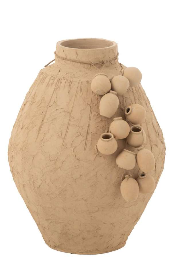 POT + HANGING POTS CLAY NATURAL LARGE