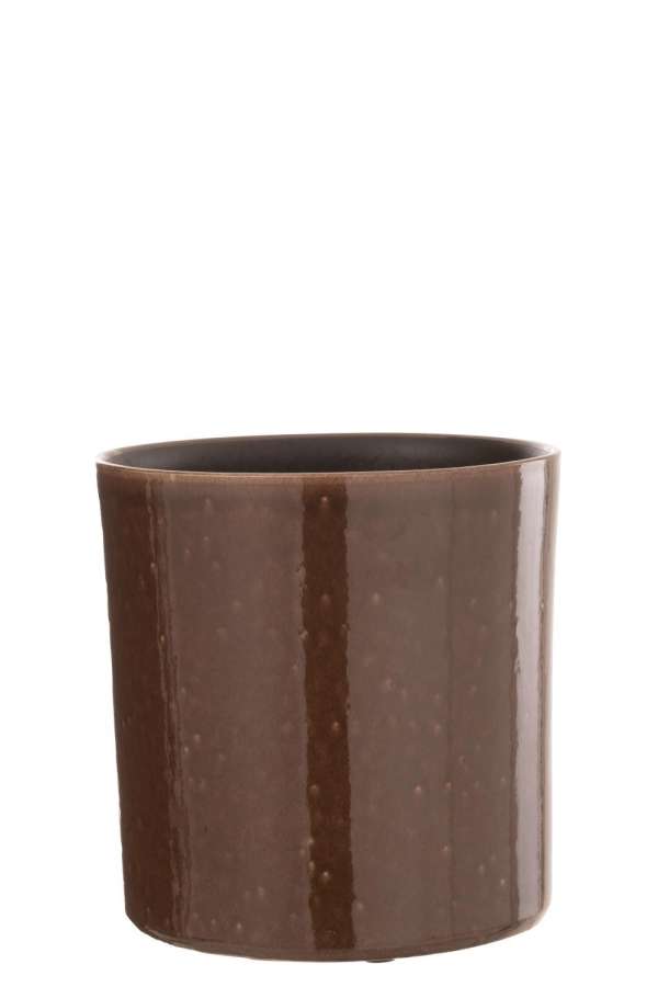 FLOWER POT FLEK CERAMIC BROWN MEDIUM