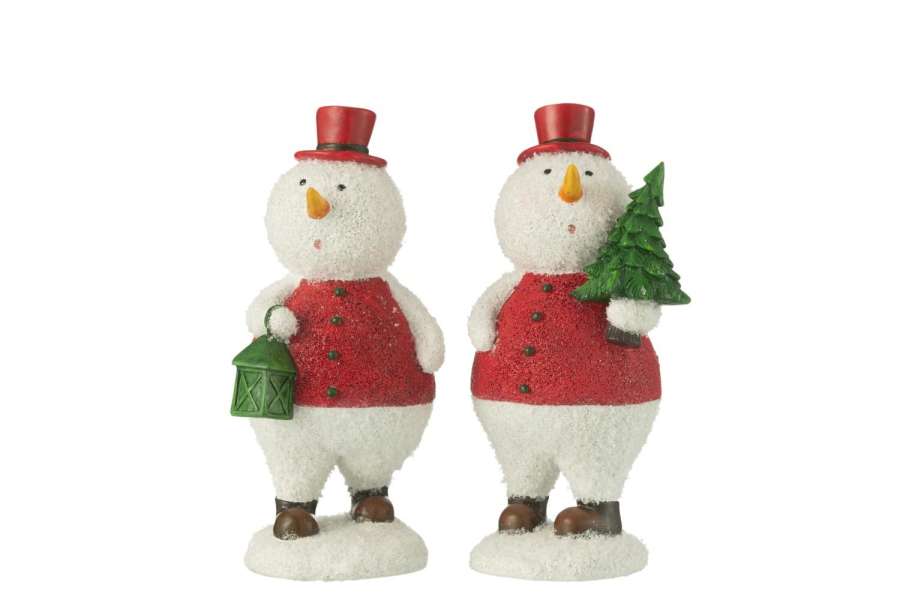 SNOWMAN TREE+LANTERN RESIN MIX LARGE ASSORTMENT OF 2