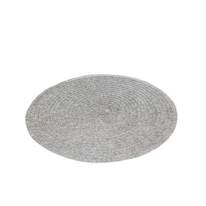 PLACEMAT ROUND BRAIDED GREY