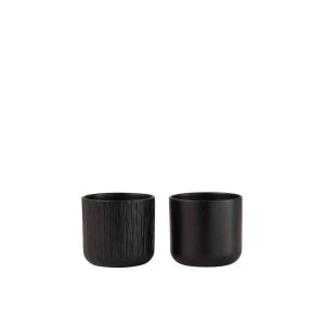 FLOWERPOT GEN CERAMIC BLACK SMALL ASSORTMENT OF 2