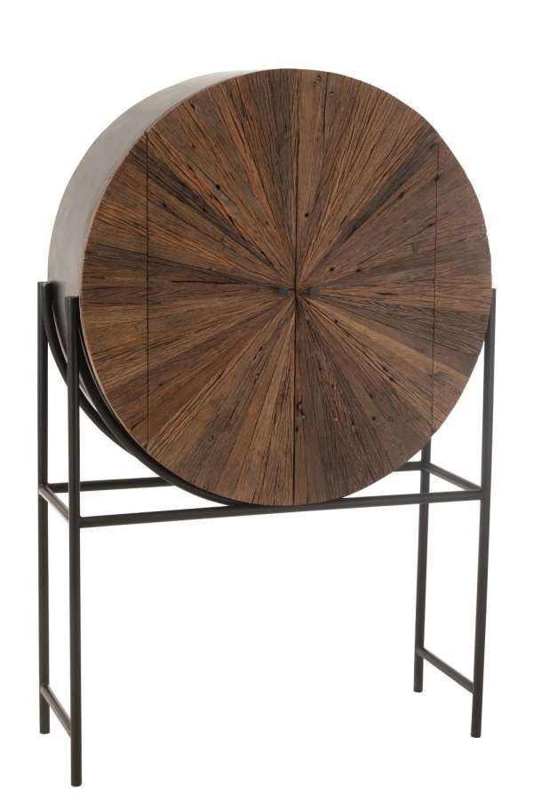 BAR CABINET SHANIL RECYCLED WOOD/MDF BROWN/BLACK