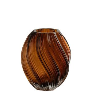 VASE CAROL GLASS BROWN MEDIUM
