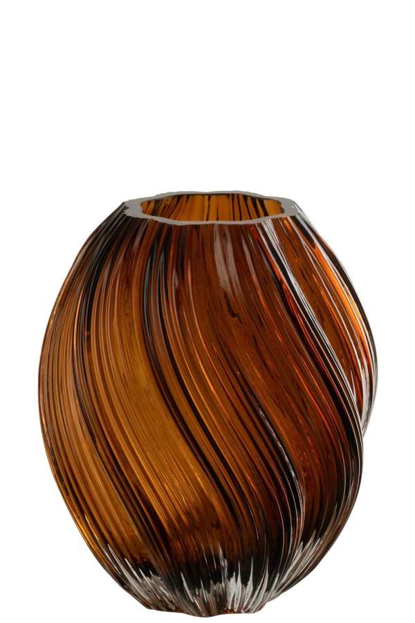 VASE CAROL GLASS BROWN MEDIUM