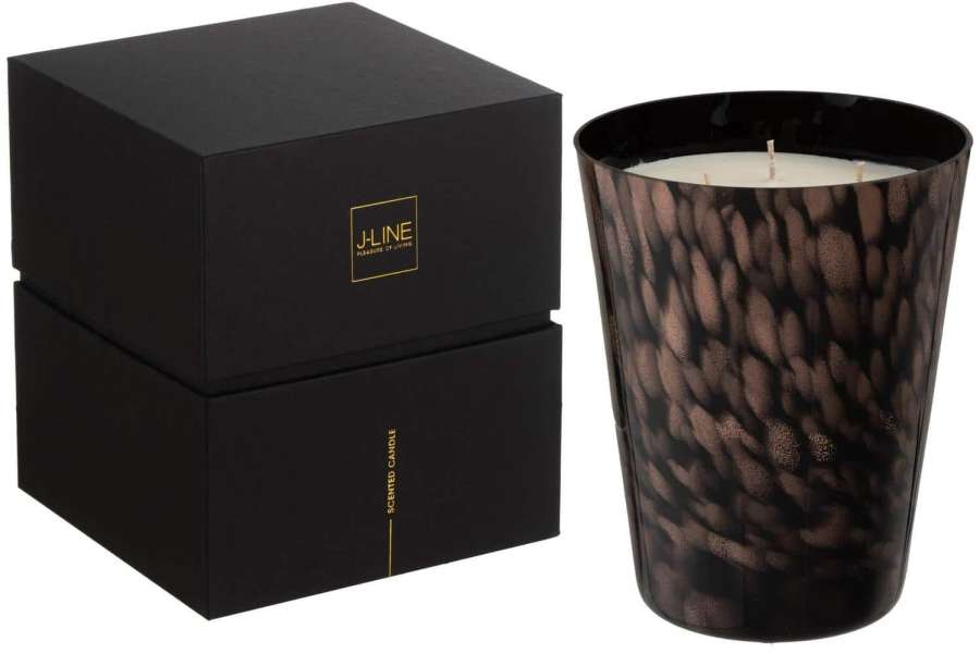SCENTED CANDLE NOA SANDALWOOD BLACK/GOLD LARGE 95H