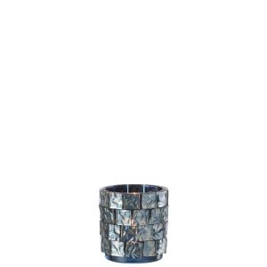 HURRICANE SQUARE MOSAIC GLASS DARK BLUE LARGE