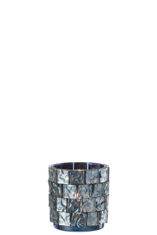 HURRICANE SQUARE MOSAIC GLASS DARK BLUE LARGE