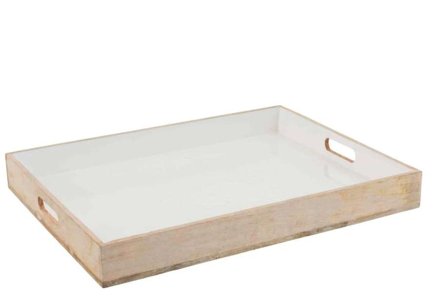 TRAY MANGO WOOD WHITE