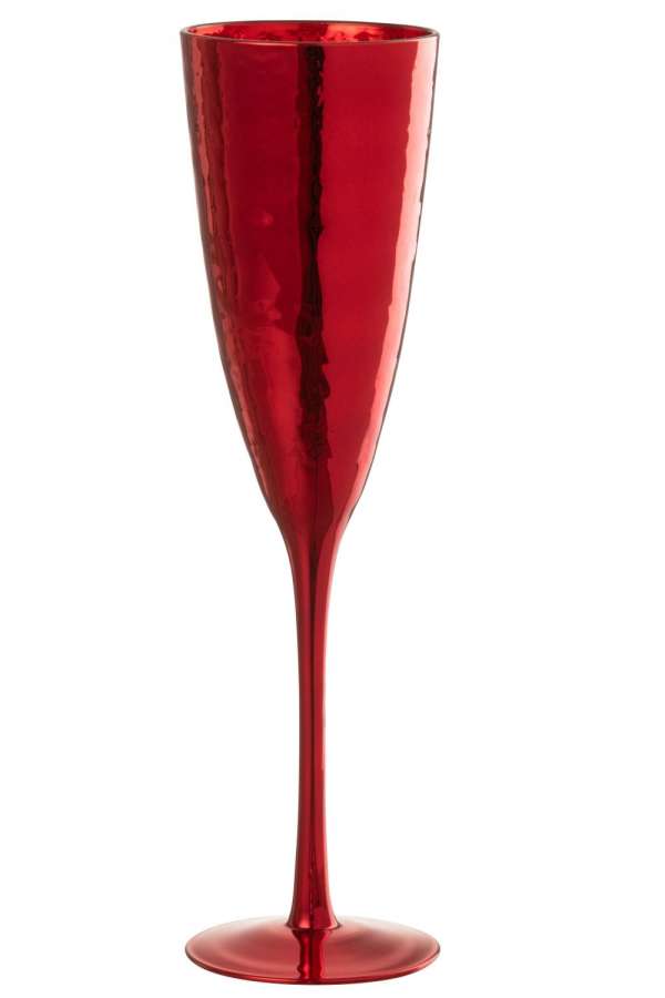 CHAMPAGNE GLASS MIRROR GLASS RED