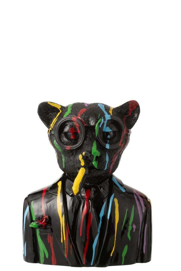 LEOPARD PAINT SPOTS RESIN BLACK/MULTICOLORED