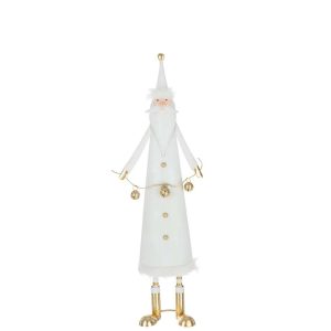 SANTA CLAUS BELLS IRON GOLD COLORED/WHITE