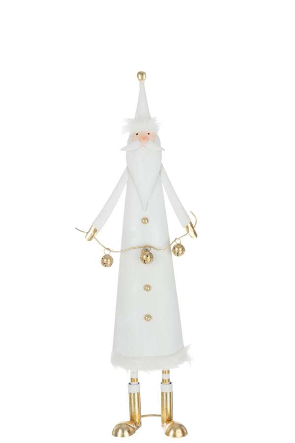 SANTA CLAUS BELLS IRON GOLD COLORED/WHITE