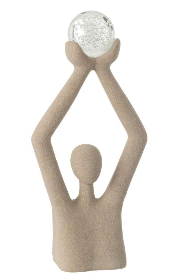 BUST BALL HEAD RESIN/CRYSTAL BEIGE