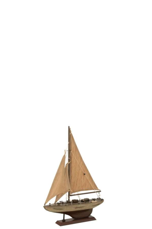 SAILBOAT WOOD BROWN SMALL