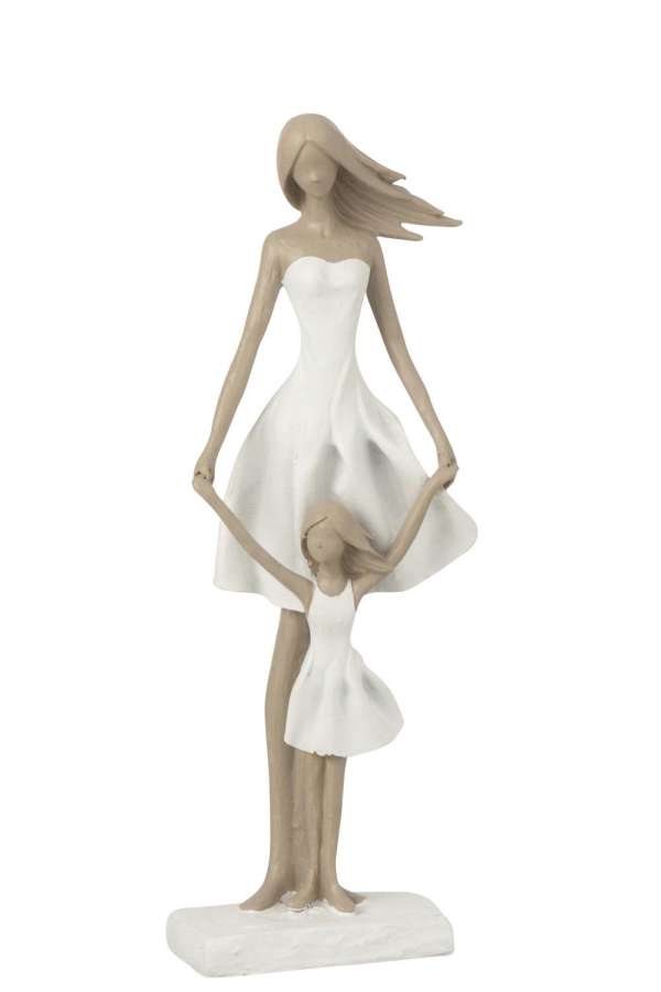 MOTHER AND DAUGHTER POLY WHITE/TAUPE L