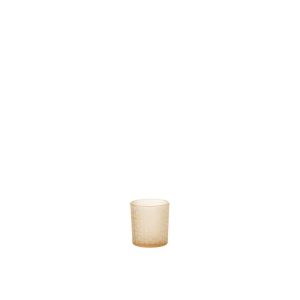 TEALIGHT HOLDER SQUARES GLASS BEIGE SMALL