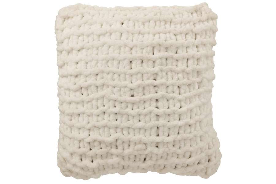 CUSHION KNITTED POLYESTER WHITE
