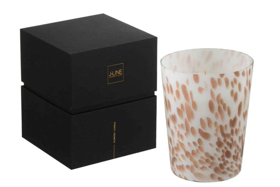 SCENTED CANDLE NOA NEON NIGHT WHITE/GOLD MEDIUM-68H