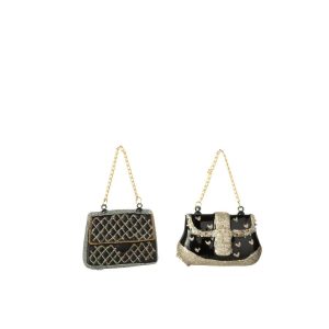 HANGER HANDBAG GLASS BLACK ASSORTMENT OF 2