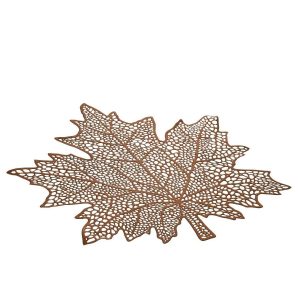 PLACEMAT LEAF PLASTIC BROWN
