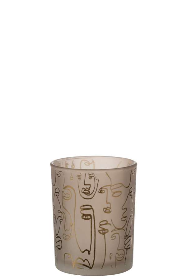 HURRICANE HAPPY FACES GLASS  BEIGE MEDIUM