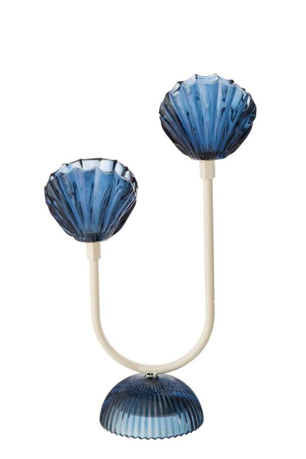 TABLE LAMP LED SHELL IRON BLUE/WHITE LARGE